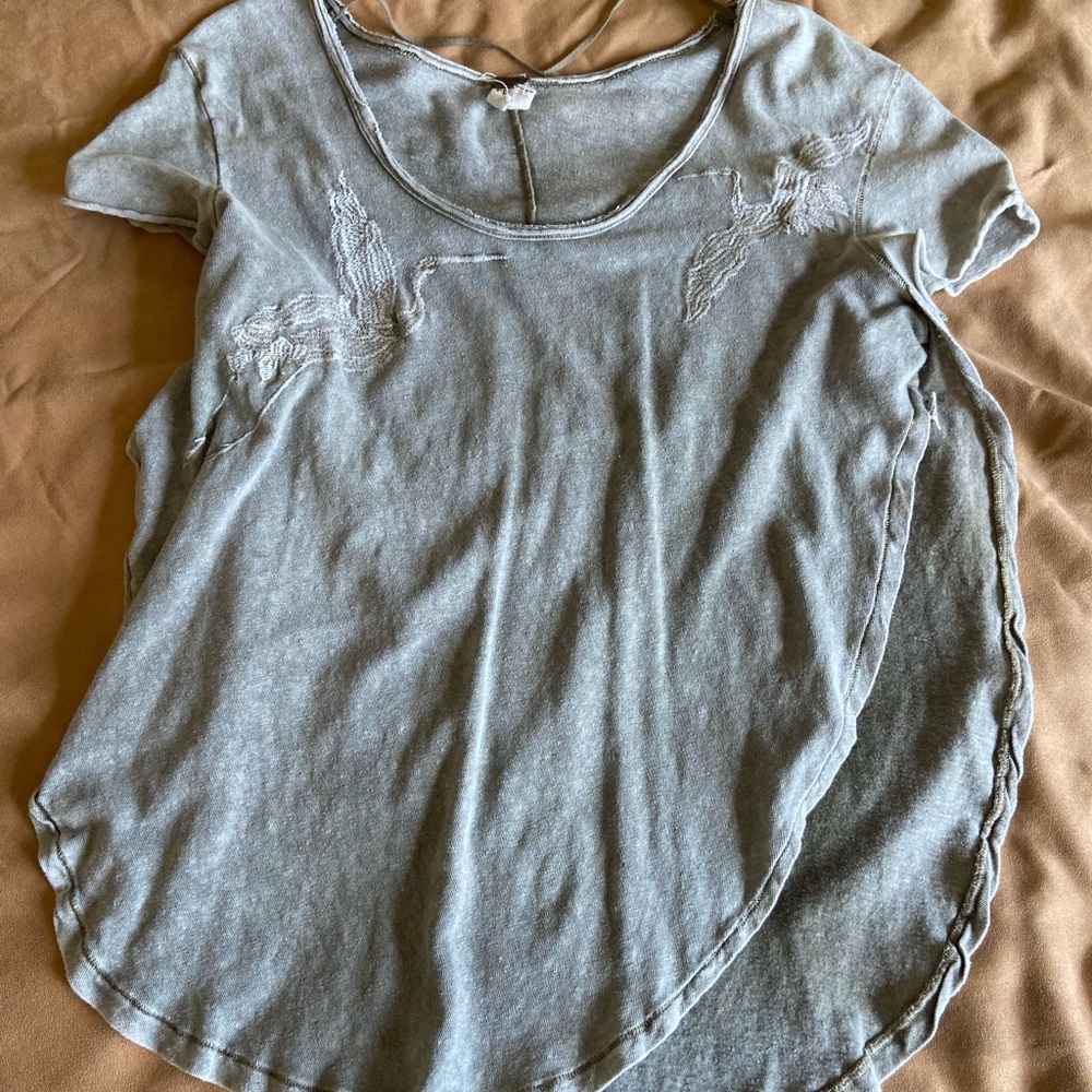 FREE PEOPLE  side slit t shirt
